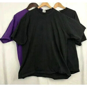 Lot of 3 VTG Pro 5 Super Heavy T-Shirts Black Purple 2XL 3 XL 100% Cotton Grunge
